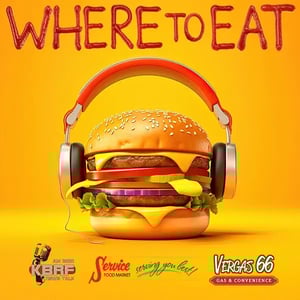 Where to eat podcast banner. 